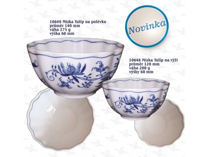 Cibulák Miska na polévku Tulip 14 cm český porcelán Dubí 2.jakost