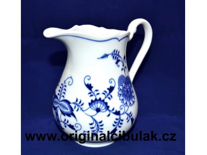 Cibulák mlékovka vysoká 0,85 l, originální cibulákový porcelán Dubí, cibulový vzor,