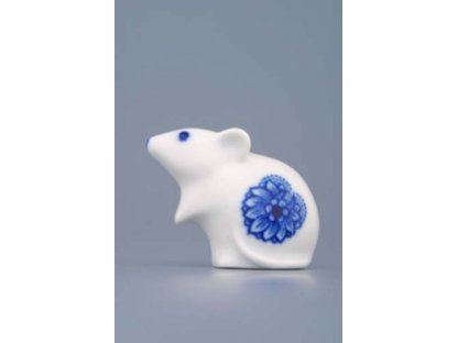 Cibulák myš 5 cm originální cibulákový porcelán Dubí, cibulový vzor,
