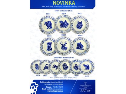 Cibulák Mýval talíř 24 cm Český porcelán  Dubí