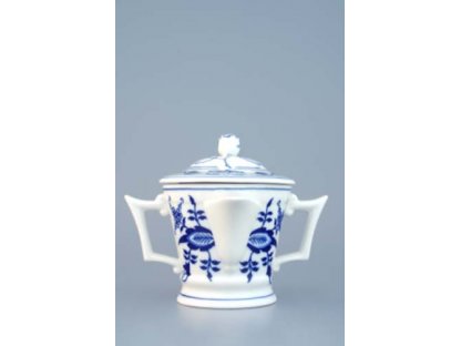 Cibulák Omáčník kulatý  s víčkem 0,35 l originální cibulákový porcelán Dubí, cibulový vzor