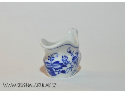Cibulák omáčník oválný bez podstavce s uchem 0,05 l originální cibulákový porcelán Dubí, cibulový vzor,