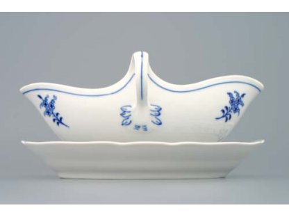 Zwiebelmuster  Oval Sauceboat with Stand 0.55L, Original Bohemia Porcelain from Dubi