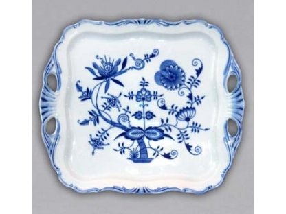 Zwiebelmuster Square Cake Plate 34cm ,Original Bohemia Porcelain from Dubi