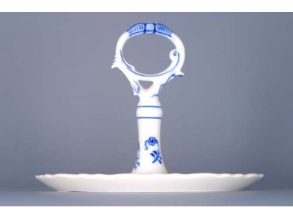 Cibulák podnos guľatý s kľúčom 21 cm, cibulový porcelán, originálny cibulák Dubí 1. akosť