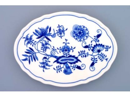 Zwiebelmuster Oval Tray with Three Feet 24.5cm, Original Bohemia Porcelain from Dubi