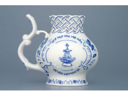 Cibulák pohárek lázeňský prolamovaný Teplice 12 cm originální cibulákový porcelán Dubí, cibulový vzor,