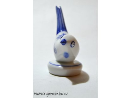 Cibulák Ptáček I, 9 cm originální cibulákový porcelán Dubí, cibulový vzor,