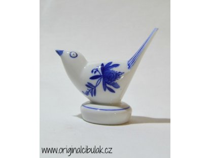 Cibulák Ptáček II, 9 cm originální cibulákový porcelán Dubí, cibulový vzor,