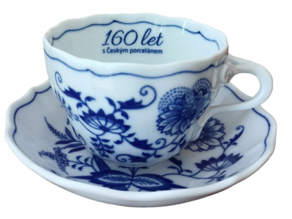 Zwiebelmuster Cup + Saucer 0.20L 160 years porcelain  Original Bohemia from Dubi