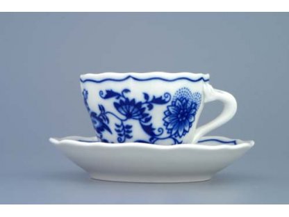 Zwiebelmuster Cup A wiith Saucer A 0.08L + 11cm, Original Bohemia Porcelain from Dubi