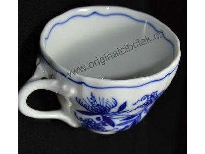 Cibulák šálek vysoký A/1, 0,12 l, originální cibulákový porcelán Dubí, cibulový vzor,