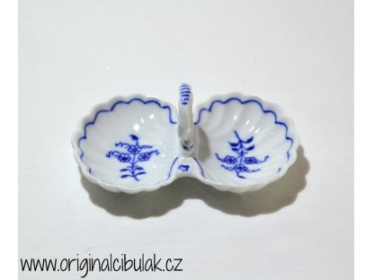 Zwiebelmuster Double Salt, Original Bohemia Porcelain from Dubi