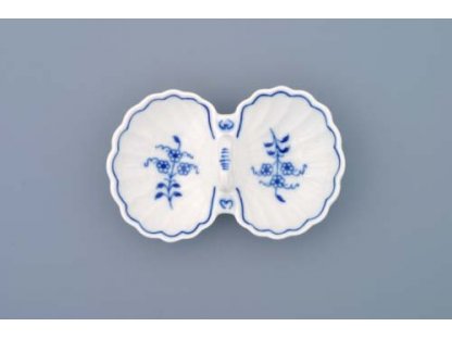 Cibulák Soľnička dvojdielna s úchytkou 12 cm cibulový porcelán, originálny porcelán Dubí,