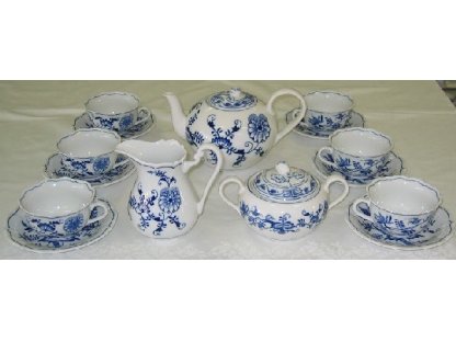 Zwiebelmuster Tea Set, Original Bohemia Porcelain from Dubi