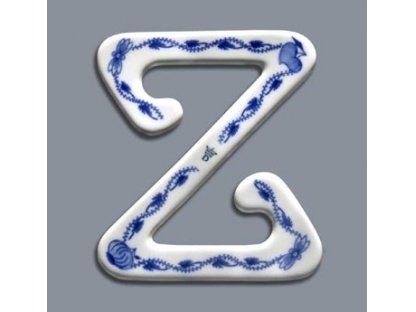 Cibulák spona na záclonu Z velká, 12,5 cm, originální cibulákový porcelán Dubí, cibulový vzor,