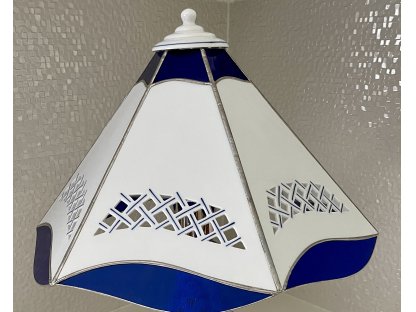 Zwiebelmuster Lampshade 6 Sides Perforated, Original Bohemia Porcelain from Dubi