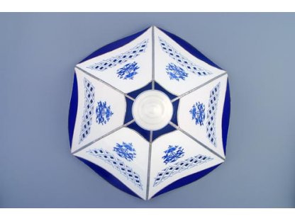 Cibulák Stínítko vitráž prolamované 6 stěn 35 cm originální cibulákový porcelán Dubí, cibulový vzor