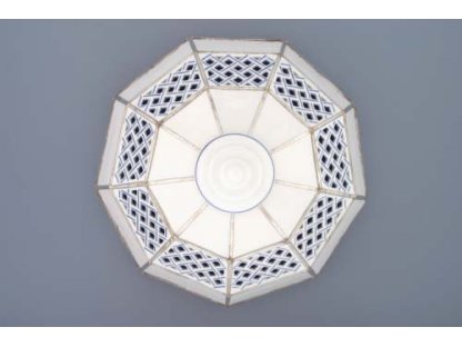 Cibulák stínítko vitráž prolamované 9 stěn 35 cm originální cibulákový porcelán Dubí, cibulový vzor