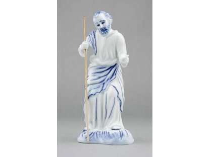 Cibulák soška  Svätý Jozef s palicou 15,5 cm cibulový porcelán originálny cibulák Dubí 2.akosť