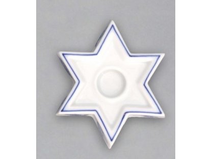 Zwiebelmuster Candle Holder Star, Original Bohemia Porcelain from Dubi