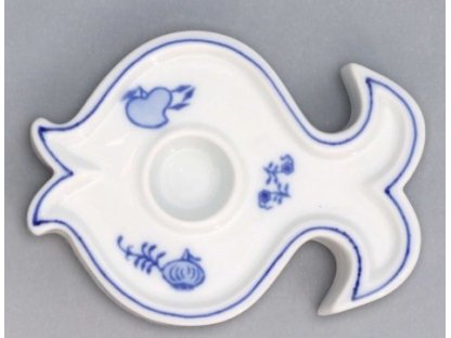 Zwiebelmuster Candle Holder Fish, Original Bohemia Porcelain from Dubi