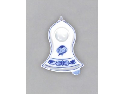 Cibulák Svícen plochý zvonek 8,7 cm originální cibulákový porcelán Dubí, cibulový vzor,