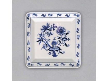 Cibulák tanier štvorhranný 21,5 cm český porcelán originál Dubí 2,akosť