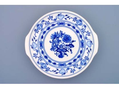 Zwiebelmuster Plate with Handles 24.6cm, Original Bohemia Porcelain from Dubi