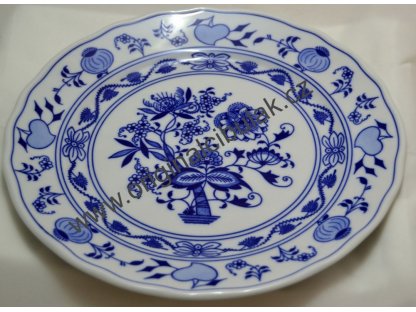 Zwiebelmuster Flat Plate 26cm, Original Bohemia Porcelain from Dubi