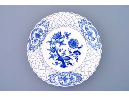 Zwiebelmuster Plate Embossed 24cm, Original Bohemia Porcelain from Dubi