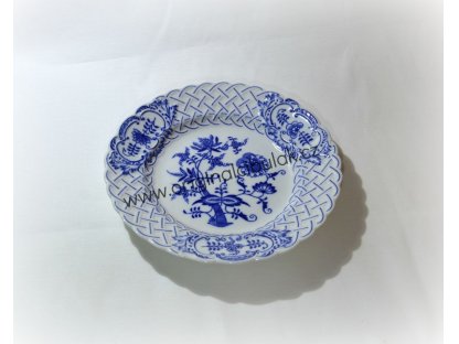 Cibulák talíř reliéfní 24 cm originální cibulákový porcelán Dubí, cibulový vzor,