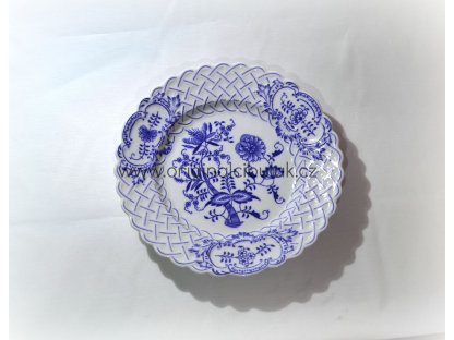 Cibulák talíř reliéfní 27 cm originální cibulákový porcelán Dubí, cibulový vzor,