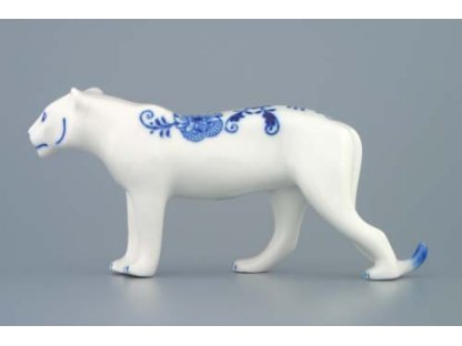 Cibulák Tygr 18 cm originální cibulákový porcelán Dubí, cibulový vzor,