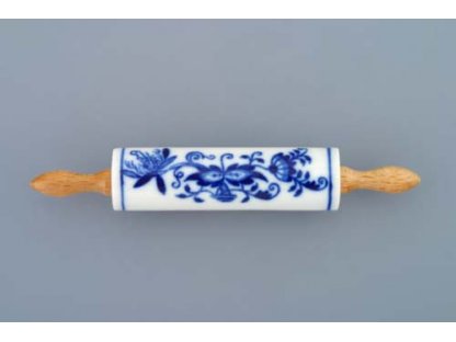 Cibulák váleček mini s dřevěnou rukojetí 7,5 cm originální cibulákový porcelán Dubí, cibulový vzor,