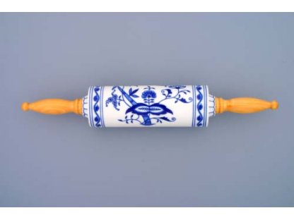 Cibulák váleček na nudle s dřevěnou rukojetí 45 cm originální cibulákový porcelán Dubí, cibulový vzor, 2. jakost
