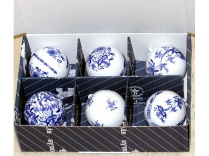 Cibulák vianočné guľôčky  sada 6 ks cibulový porcelán, originálny cibulák Dubí