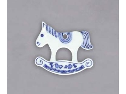 Cibulák Vánoční ozdoba houpací koník 8,0 x 8,9 cm 30g Originál Český porcelán Dubí 2
