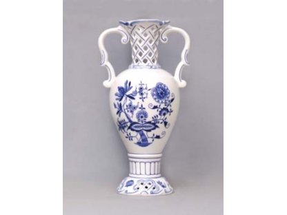 Cibulák Váza 30 cm prolamovaná 566/1, originální cibulákový porcelán Dubí, cibulový vzor,