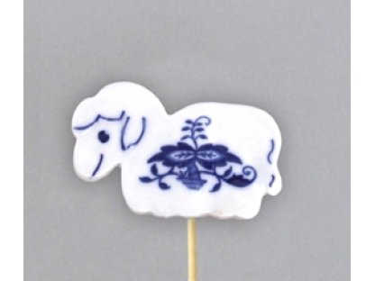 Cibulák Velikonoční ozdoba  ovečka zápich 5,9 x 3,9 cm Originál Český porcelán Dubí 