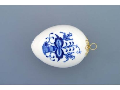 Cibulák veľkonočné vajíčko na zavesenie 7,5 cm originálny cibuľový porcelán Dubí, cibuľový vzor,