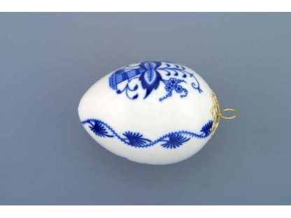 Cibulák velikonoční vajíčko závěsné 7,5 cm originální cibulákový porcelán Dubí, cibulový vzor,