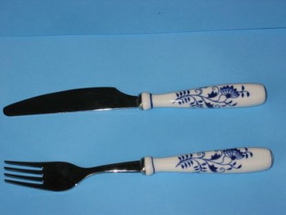 Onion pattern fork Original Bohemia porcelain from Dubi