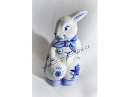 Cibulák zajac v nohaviciach 11 cm originálny cibulák český porcelán Dubí, cibuľový vzor,