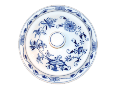 Cibulák zapékací hrniec s vekom a s úchytkami 21 cm cibulový porcelán, originálny cibulák Dubí