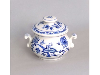 Cibulák Zapékací hrnek s oušky a s víčkem s úchytkou 0,50 l originální cibulákový porcelán Dubí, cibulový vzor