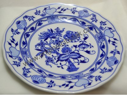 Zwiebelmuster Hängeteller flach 24cm Original Bohemia Porzellan Dubi Karlsbader