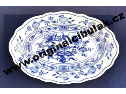 Cibulák green oval bowl 20 cm Czech porcelain Dubí