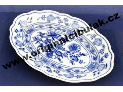 Cibulák green oval bowl 20 cm Czech porcelain Dubí