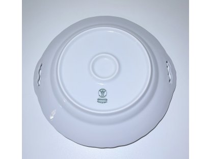 Cibulák zelený talíř koláčový s uchy 28 cm originální český porcelán Dubí